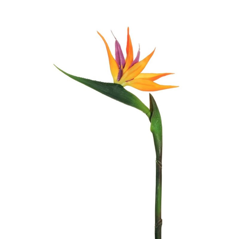 Lot de 12 - Fleur artificielle d'oiseau de paradis, 85 cm - orange violet 