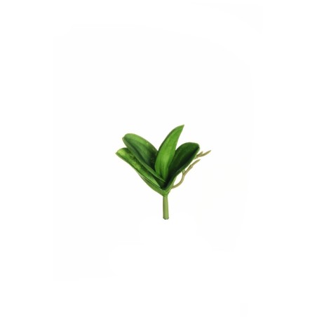 Lot de 60 - Feuilles artificielles d'orchidée phalaenopsis PU avec racines X4, 14,5 cm - vert 