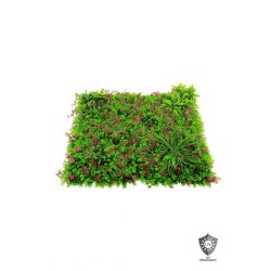 Lot de 5 - Tapis artificiel de mini vigne et eucalyptus anti-UV, 100 x 100 cm - vert violet 