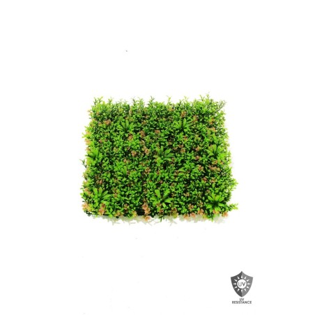 Lot de 20 - Tapis artificiel de buis mini feuilles anti-UV, 50 x 50 cm - vert rose 