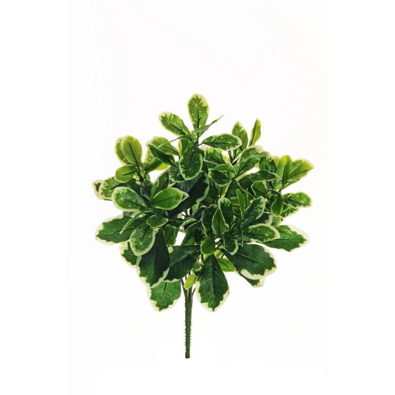 Lot de 8 - Buisson artificiel de pittosporum toucher réel X7, 40 cm - panaché 
