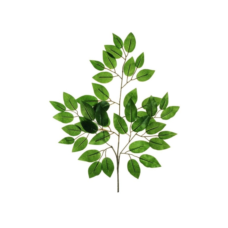 Lot de 480 - Tige artificielle de ficus benjamin toucher réel X3, 59 cm - vert 