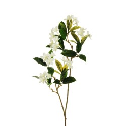 Lot de 12 - Branche artificielle de stephanotis toucher réel X2, 92,5 cm - blanc 