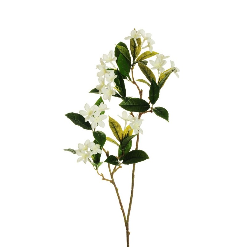 Lot de 12 - Branche artificielle de stephanotis toucher réel X2, 92,5 cm - blanc 