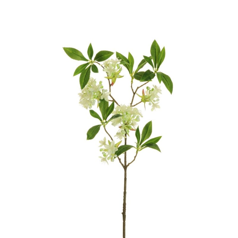 Lot de 24 - Tige artificielle de deutzia toucher réel, 71 cm - blanc 