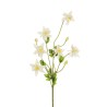 Lot de 24 - Tige artificielle d'aquilegia floquée X9, 88 cm - blanc 