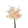 Lot de 12 - Bouquet artificiel de magnolia X3, 48 cm - blanc rose 
