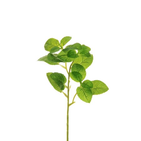 Lot de 36 - Tige artificielle courte de menthe toucher réel, 30 cm - vert 