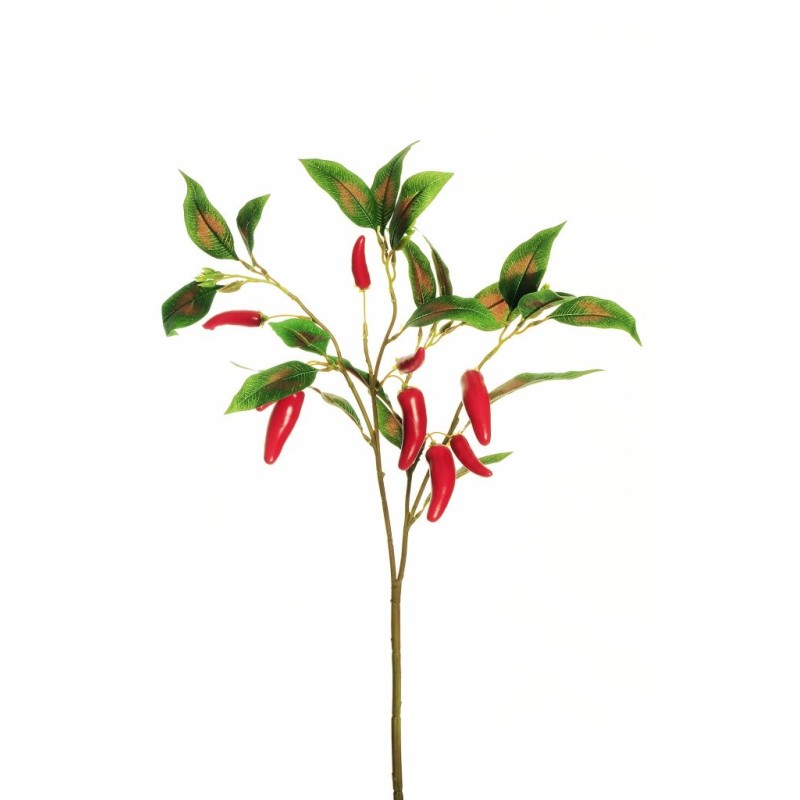Lot de 12 - Tige artificielle de piments X2, 68 cm - rouge 