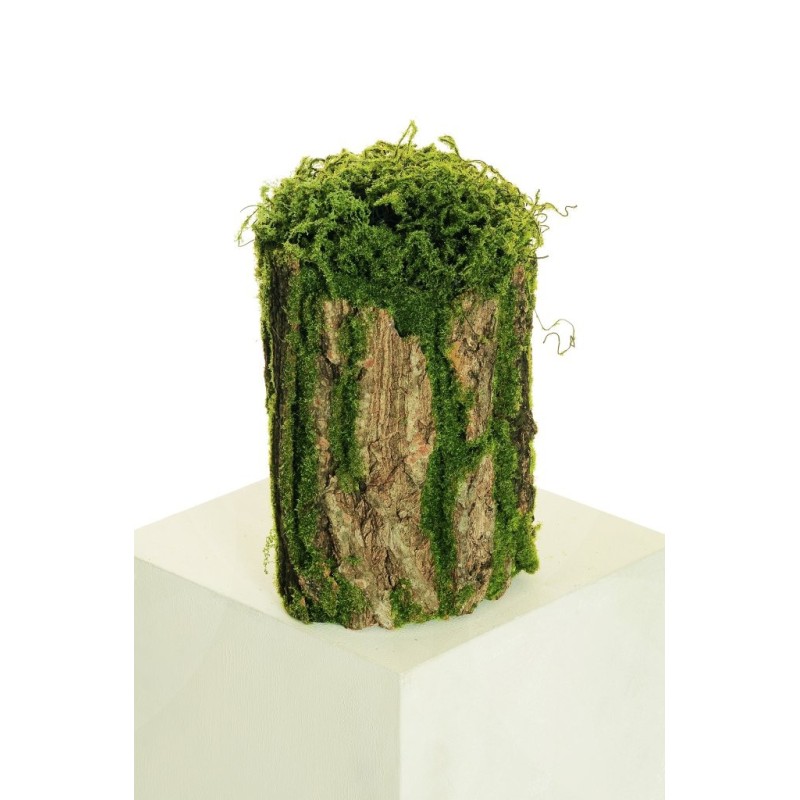 Lot de 6 - Grand tronc artificiel d'écorce avec mousse souple, 31 cm - vert marron 