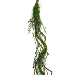 Lot de 24 - Bouquet artificiel de liane avec mousse, 150 cm - vert marron 