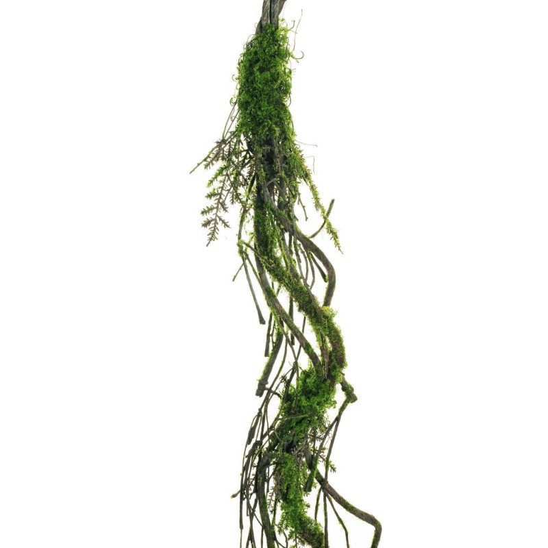 Lot de 24 - Bouquet artificiel de liane avec mousse, 150 cm - vert marron 