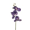 Lot de 10 - Tige artificielle d'orchidée vanda toucher réel, 75 cm - violet crème 