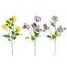 Lot de 24 - Tige artificielle de pensées X3, 70 cm - jaune blanc violet lilas 