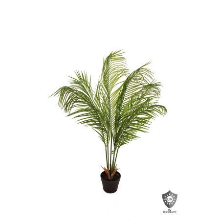 Lot de 4 - Palmier areca artificiel anti-UV en pot, 100 cm - vert 