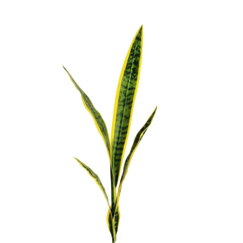 Lot de 12 - Buisson artificiel de sansevieria X5 toucher réel, 74 cm - vert jaune 