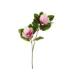 Lot de 12 - Tige artificielle de magnolia toucher réel X2, 70 cm - fuchsia blanc 
