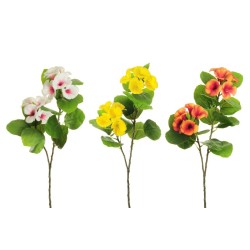 Lot de 12 - Tige artificielle de pétunia toucher réel X2, 68 cm - orange jaune crème fuchsia 