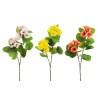 Lot de 12 - Tige artificielle de pétunia toucher réel X2, 68 cm - orange jaune crème fuchsia 