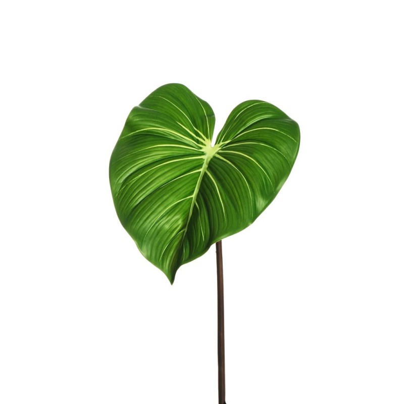 Lot de 20 - Feuille artificielle moyenne d'alocasia toucher réel, 76 cm - vert 