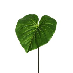 Lot de 20 - Grande feuille artificielle d'alocasia toucher réel, 76 cm - vert foncé 