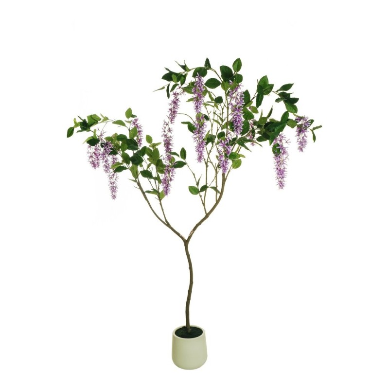 Plante artificielle petrea volubilis suspendue en pot, 195 cm - violet vert 