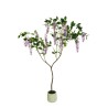 Plante artificielle petrea volubilis suspendue en pot, 195 cm - violet vert 