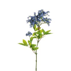 Lot de 6 - Branche artificielle de sureau toucher réel X2, 85 cm - bleu 