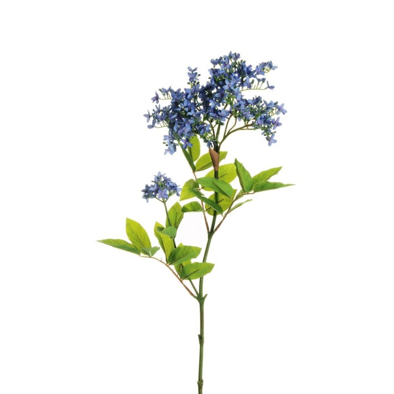 Lot de 6 - Branche artificielle de sureau toucher réel X2, 85 cm - bleu 