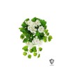 Lot de 6 - Buisson suspendu artificiel de géraniums toucher réel impression 3D anti-UV X9, 51 cm - blanc 