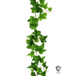 Lot de 6 - Guirlande artificielle de lierre toucher réel impression 3D anti-UV, 150 cm - vert 