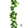 Lot de 6 - Guirlande artificielle de lierre toucher réel impression 3D anti-UV, 150 cm - vert 