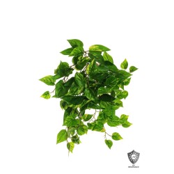 Lot de 12 - Buisson suspendu artificiel de pothos toucher réel impression 3D anti-UV X11, 52 cm - vert jaune 