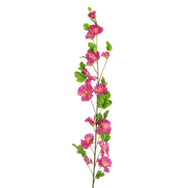 Lot de 6 - Longue branche artificielle d'althea, 150 cm - fuchsia violet 