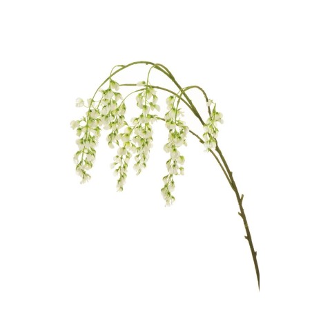 Lot de 12 - Branche suspendue artificielle de glycine, 155 cm - blanc 