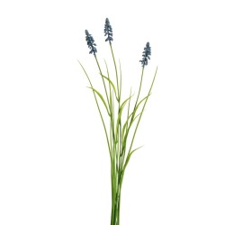 Lot de 24 - Tige artificielle de muscari X3, 73 cm - bleu clair 