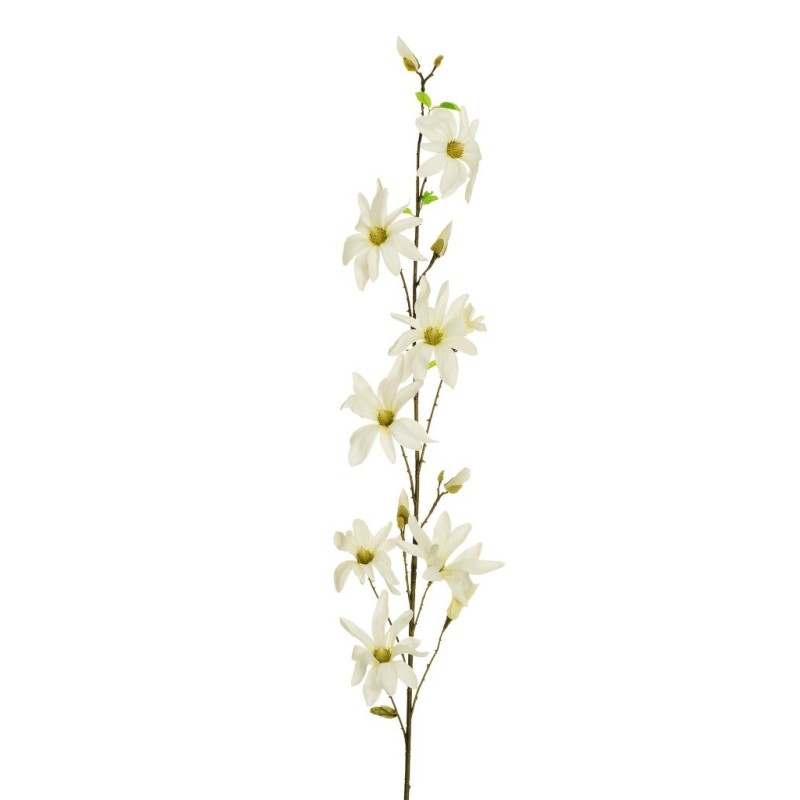Lot de 8 - Branche artificielle de magnolia étoilé floqué, 148 cm - blanc 