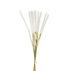 Lot de 12 Lot de 10 branches de pampas avec tige en papier et raffia, fleur 25 cm, 82 cm chaque pièce dans un sac en polyéthylèn