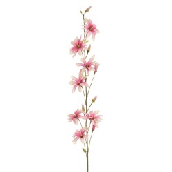 Lot de 8 - Branche artificielle de magnolia étoilé floqué, 148 cm - fuchsia crème 