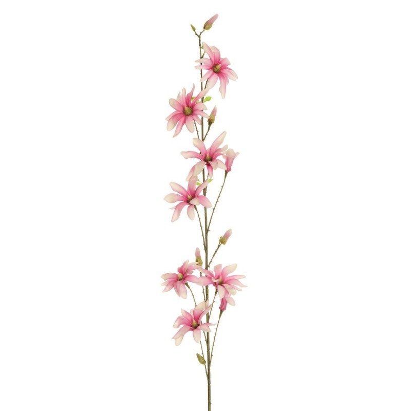 Lot de 8 - Branche artificielle de magnolia étoilé floqué, 148 cm - fuchsia crème 