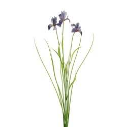 Lot de 24 - Tige artificielle d'iris X3, 72 cm - lavande lilas 