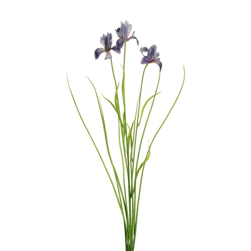 Lot de 24 - Tige artificielle d'iris X3, 72 cm - lavande lilas 