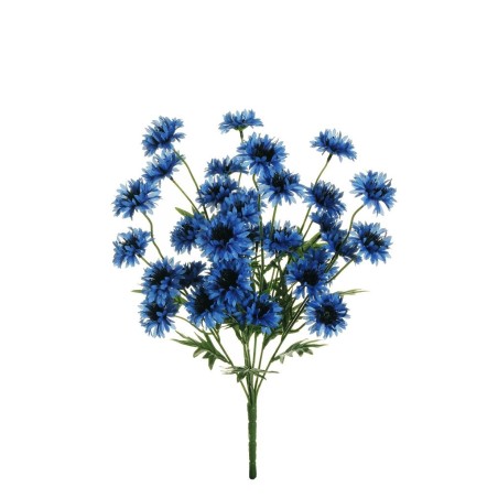 Lot de 12 - Buisson artificiel de bleuets X7, 48 cm - bleu 