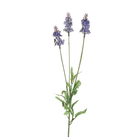 Lot de 48 - Tige artificielle de lavande floquée X3, 60 cm - lavande clair 