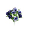 Lot de 12 - Buisson artificiel d'anémones X9, 46 cm - lilas bleu 