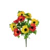 Lot de 12 - Buisson artificiel d'anémones X9, 46 cm - orange jaune 