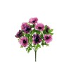 Lot de 12 - Buisson artificiel d'anémones X9, 46 cm - rose vif violet 