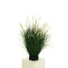Lot de 4 - Plante artificielle d'herbe avec mini fleurs de setaria, 80 cm - crème rose clair 