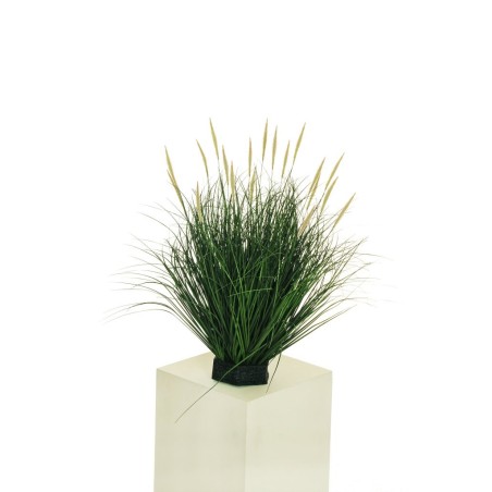 Lot de 6 - Plante artificielle d'herbe avec mini fleurs de setaria, 60 cm - crème rose clair 