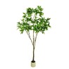 Plante artificielle d'aralia toucher réel en pot, 220 cm - vert 
